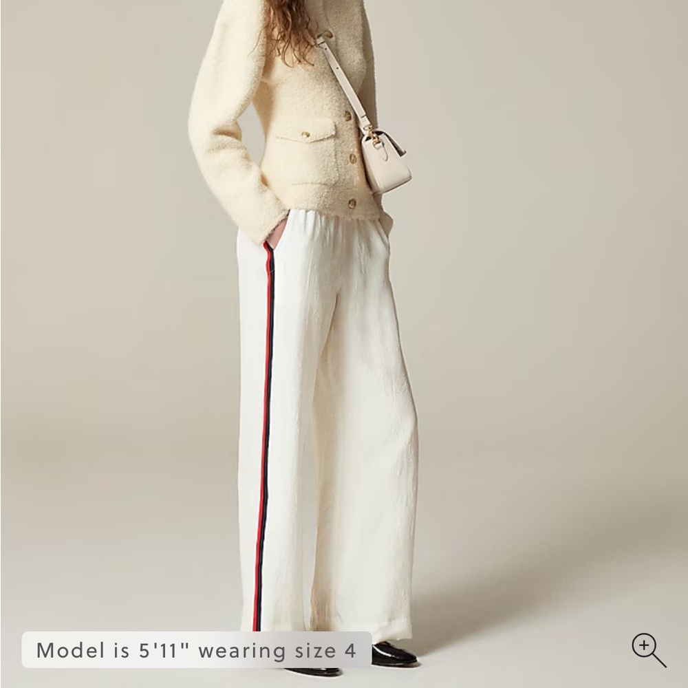 J. Crew Stratus side-stripe pant in textured satin